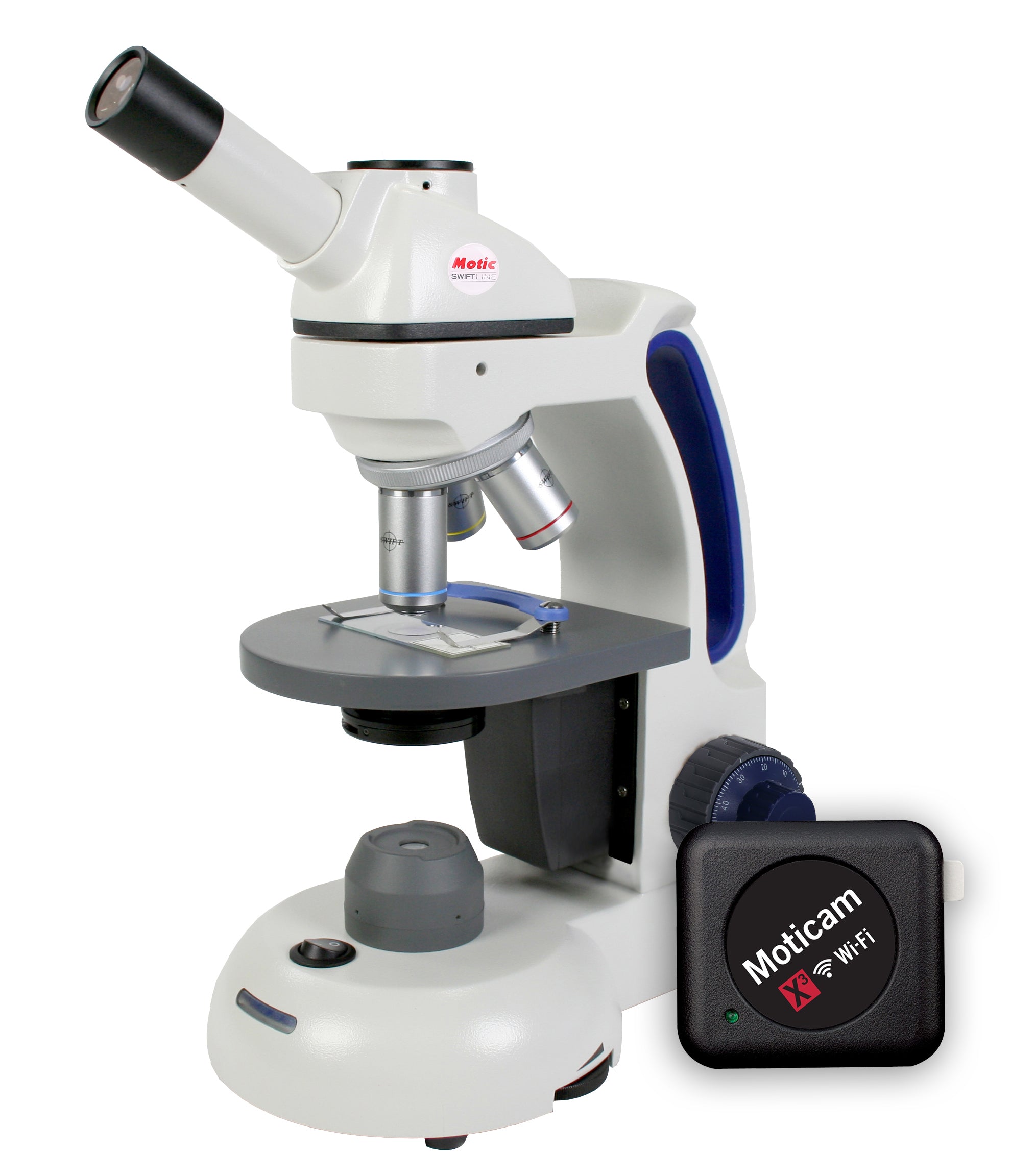Monocular Cordless LED Microscope with WiFi Camera Bundle - M3603C-WF3-X5